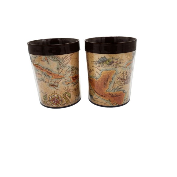 VTG Thermo-Serve Old World Map Discovery Cup Set of 2 8 oz. 1970's - Picture 6 of 6